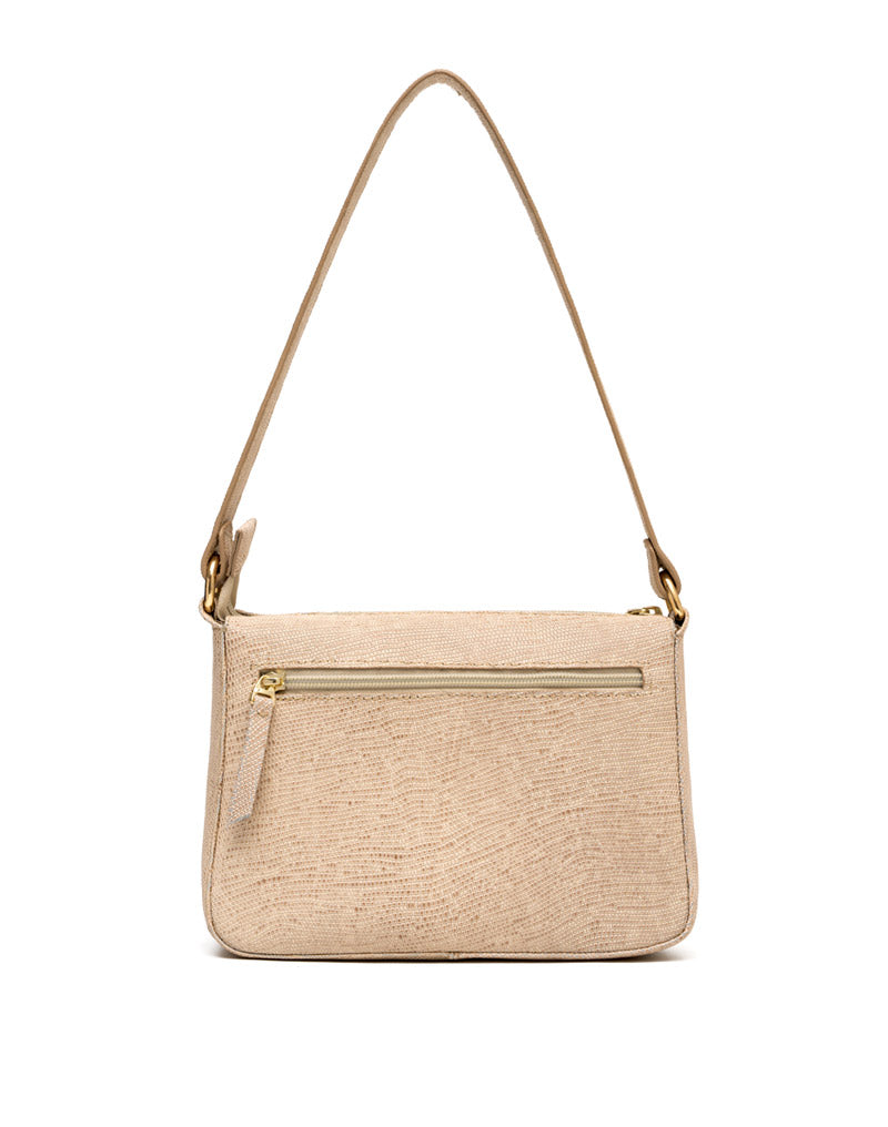 Bolso manos libres en cuero para dama color beige