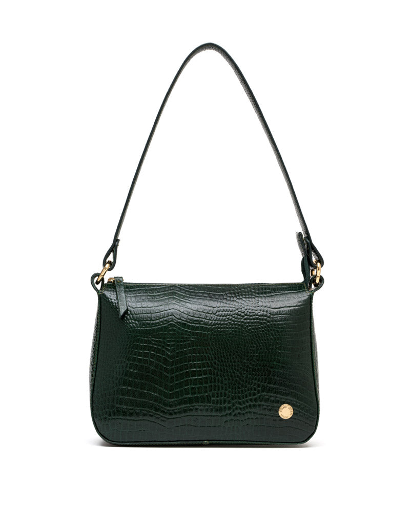 Bolso manos libres en cuero para dama color verde