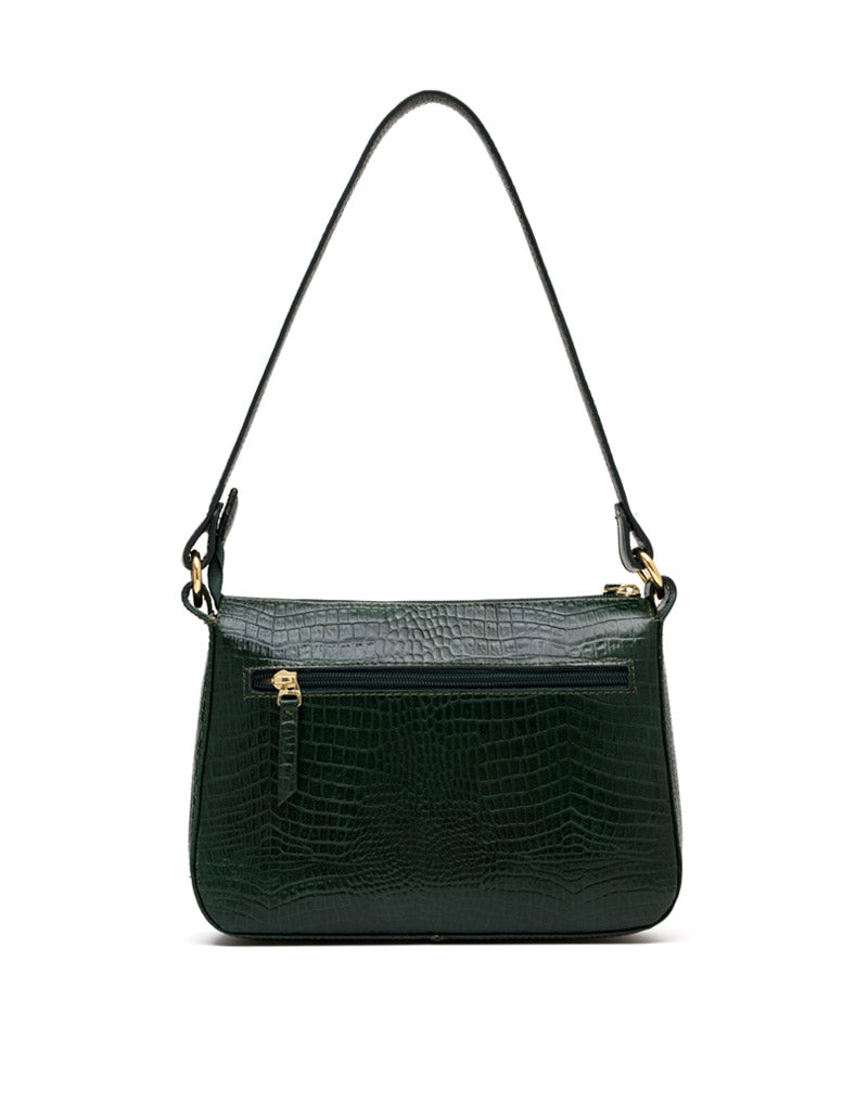 Bolso manos libres en cuero para dama color verde
