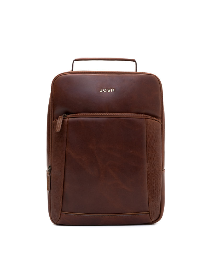 Morral en cuero para hombre. en color Cognac