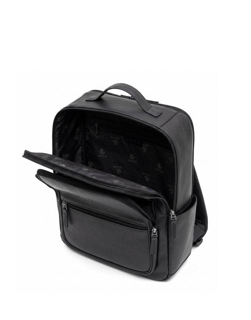 Morral elegante de cuero para hombre color negro