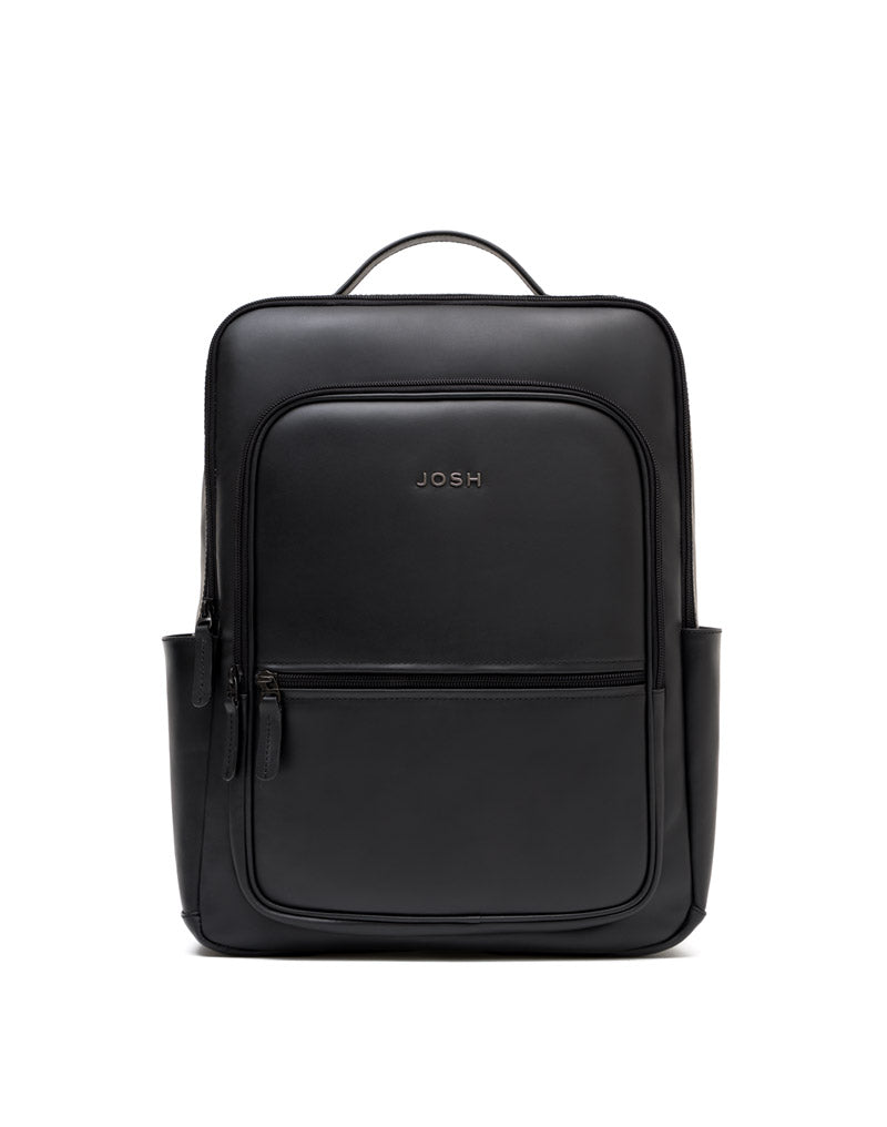 Morral elegante de cuero para hombre color negro