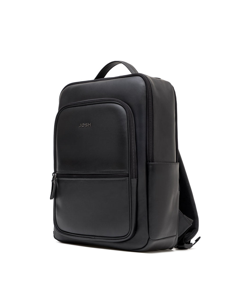 Morral elegante de cuero para hombre color negro
