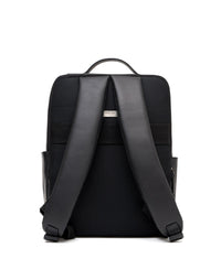 Morral elegante de cuero para hombre color negro