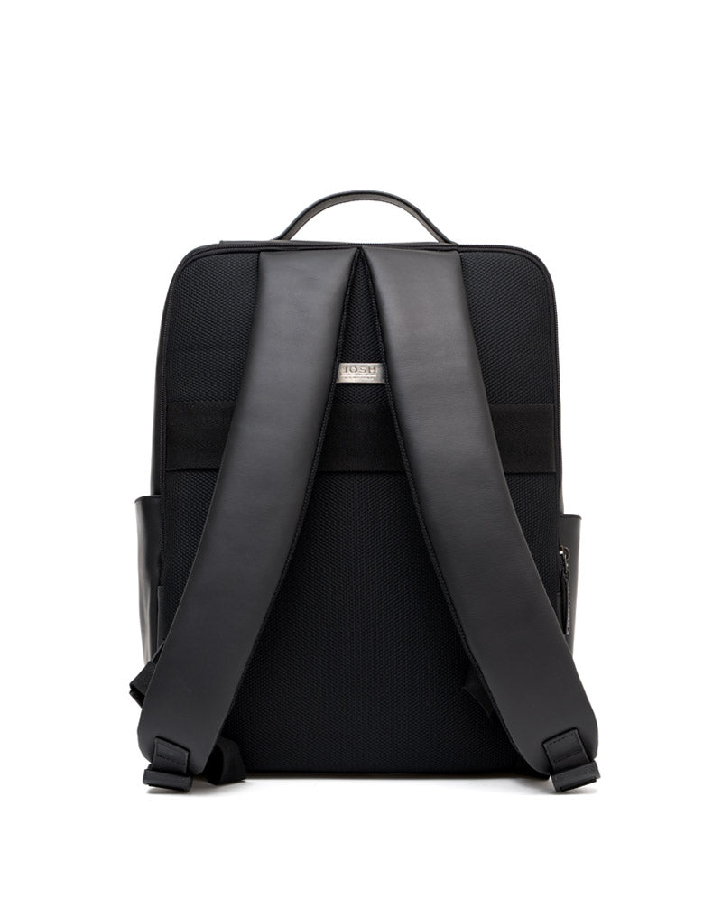 Morral elegante de cuero para hombre color negro