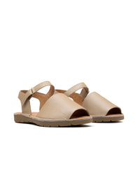 Sandalia deportiva plana confortable en cuero  REF SFI1465SL