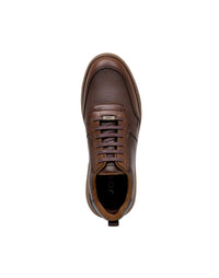 Zapato de cordon casual  en cuero negro – Josh - Color Cognac