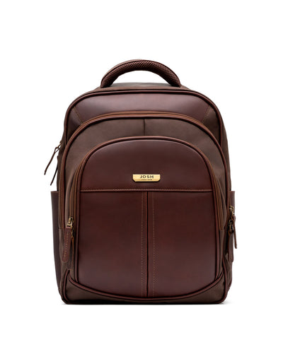 Morral en cuero y lona 