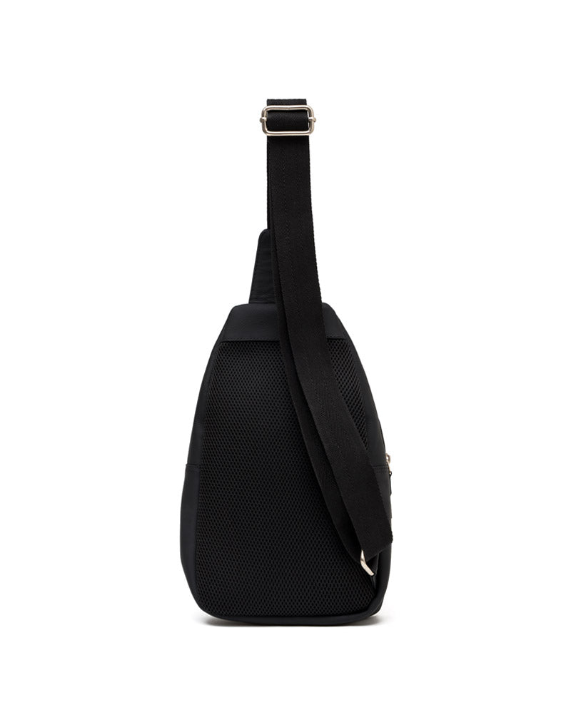 Bolso manos libres en cuero para hombre color negro