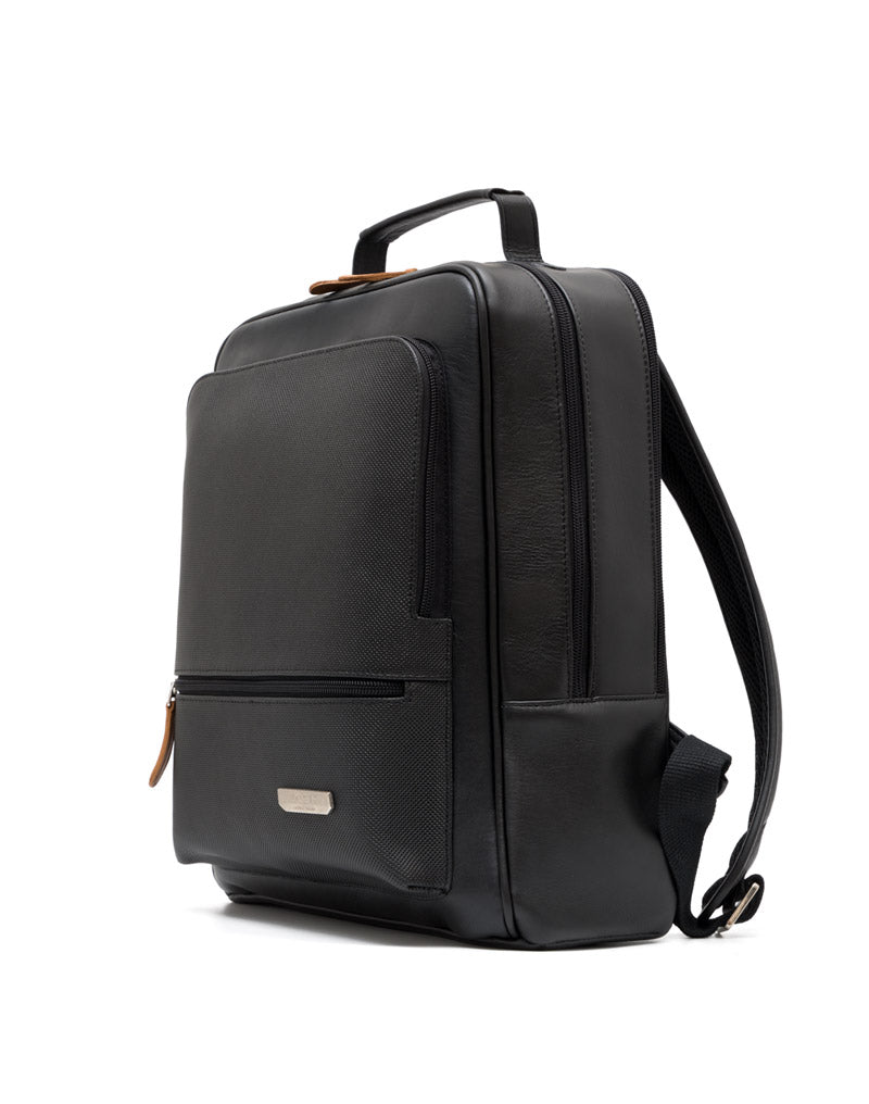 Morral en cuero para hombre color negro
