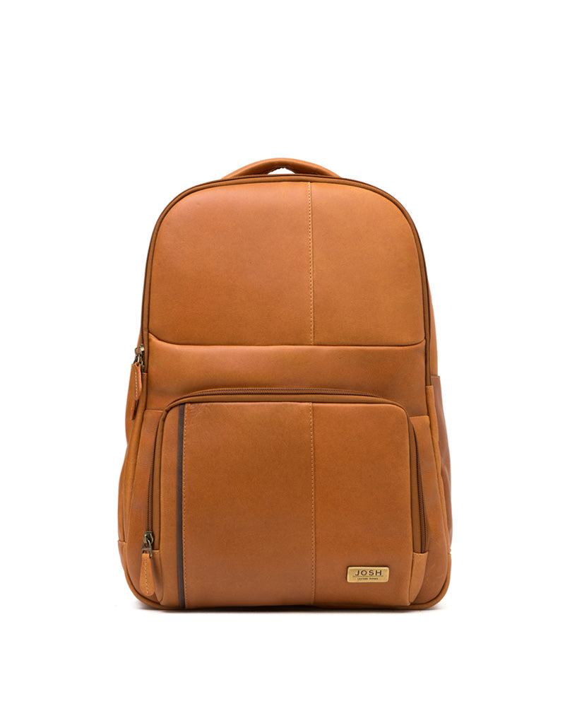 Morral versátil en cuero para hombre color miel