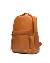 Morral versátil en cuero para hombre color miel