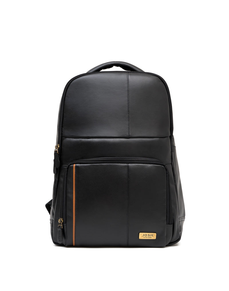 Morral versátil en cuero para hombre color negro