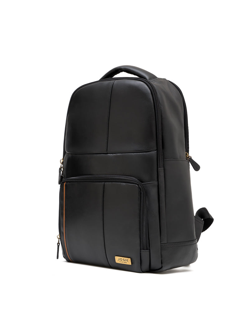 Morral versátil en cuero para hombre color negro