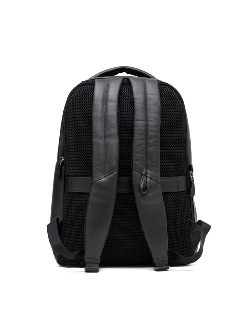 Morral versátil en cuero para hombre color negro
