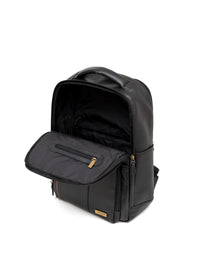 Morral versátil en cuero para hombre color negro