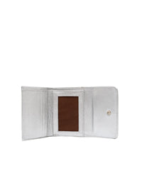 Billetera en cuero para dama en plata REF TDJ060