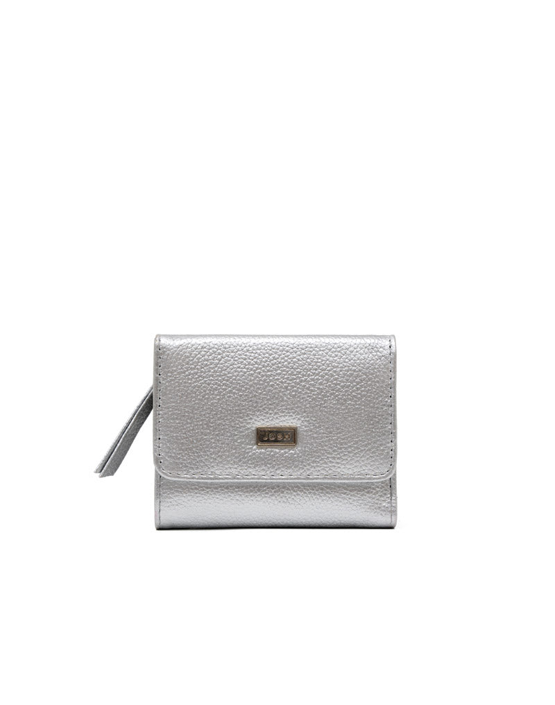Billetera en cuero para dama en plata REF TDJ060