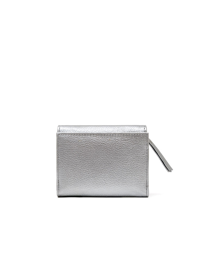 Billetera en cuero para dama en plata REF TDJ060