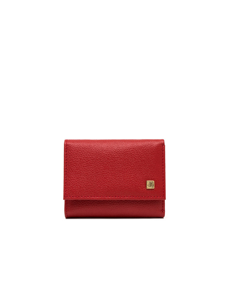 Billetera de cuero  en color Rojo