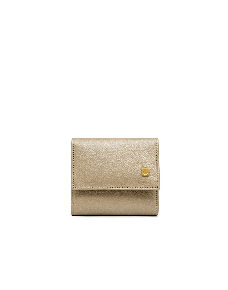 Billetera de cuero  en color Dorado