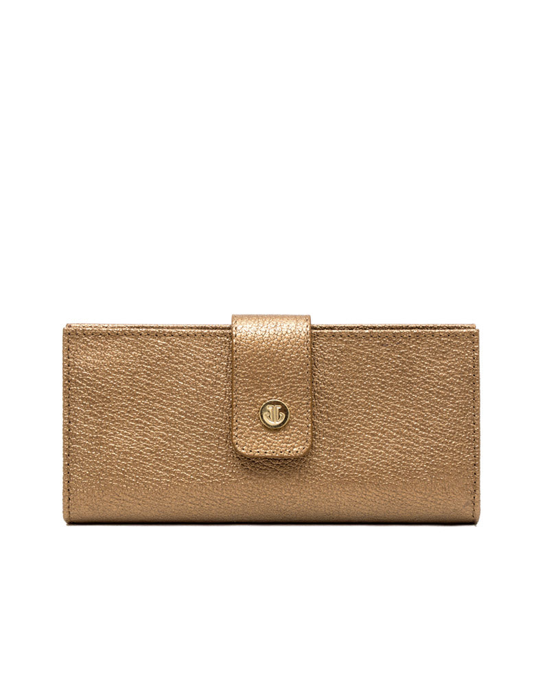 Billetera en cuero . - Color Bronce