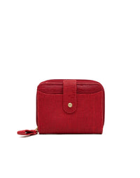 Billetera para mujer en cuero color Rojo grabado elegante Marca Josh - REF TDJ077