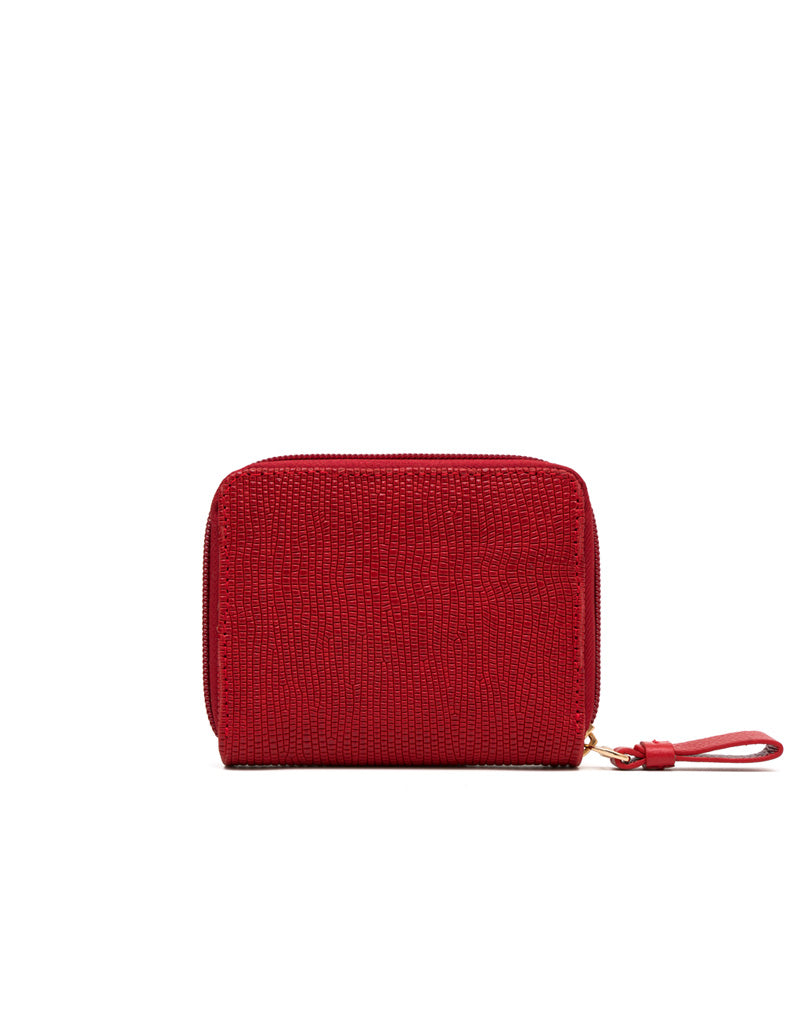 Billetera para mujer en cuero color Rojo grabado elegante Marca Josh - REF TDJ077