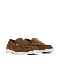 Mocasín casual para hombre en cuero carnaza color arena