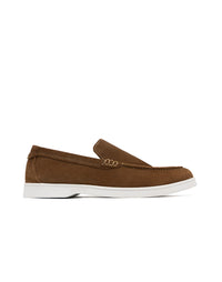 Mocasín casual para hombre en cuero carnaza color arena
