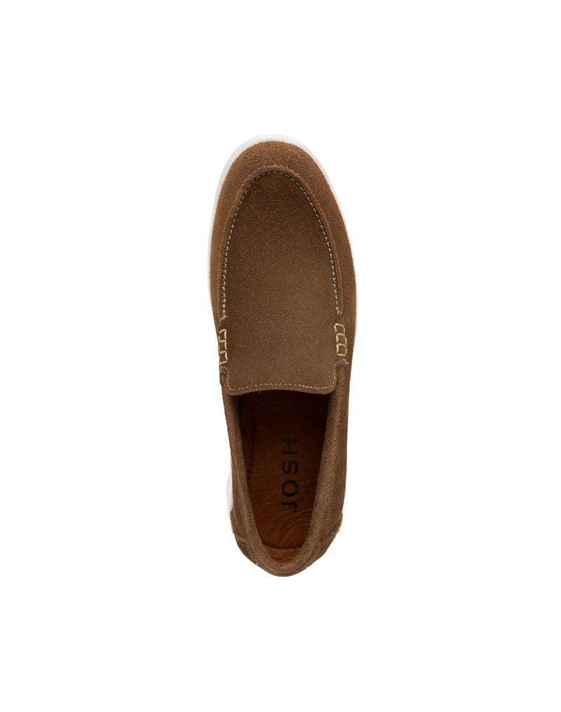 Mocasín casual para hombre en cuero carnaza color arena