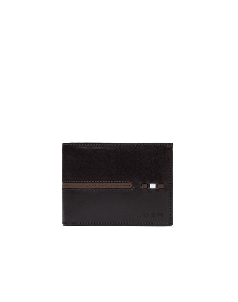Billetera en cuero suave para hombre color cafe