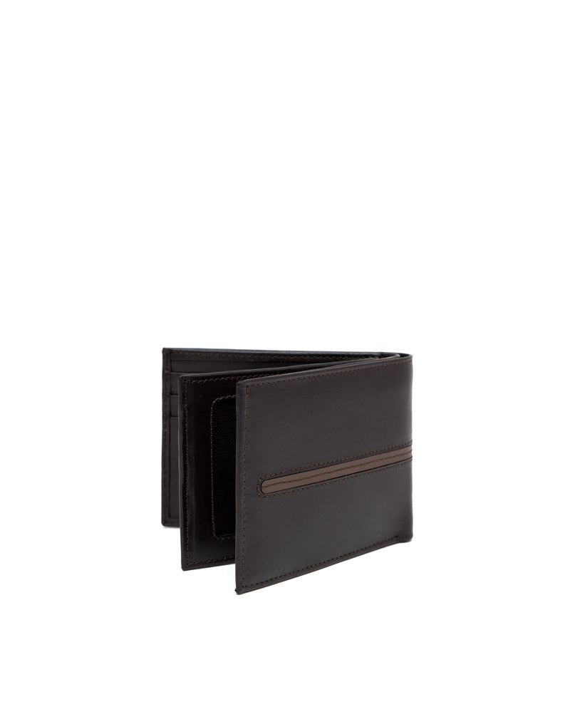 Billetera en cuero suave para hombre color cafe