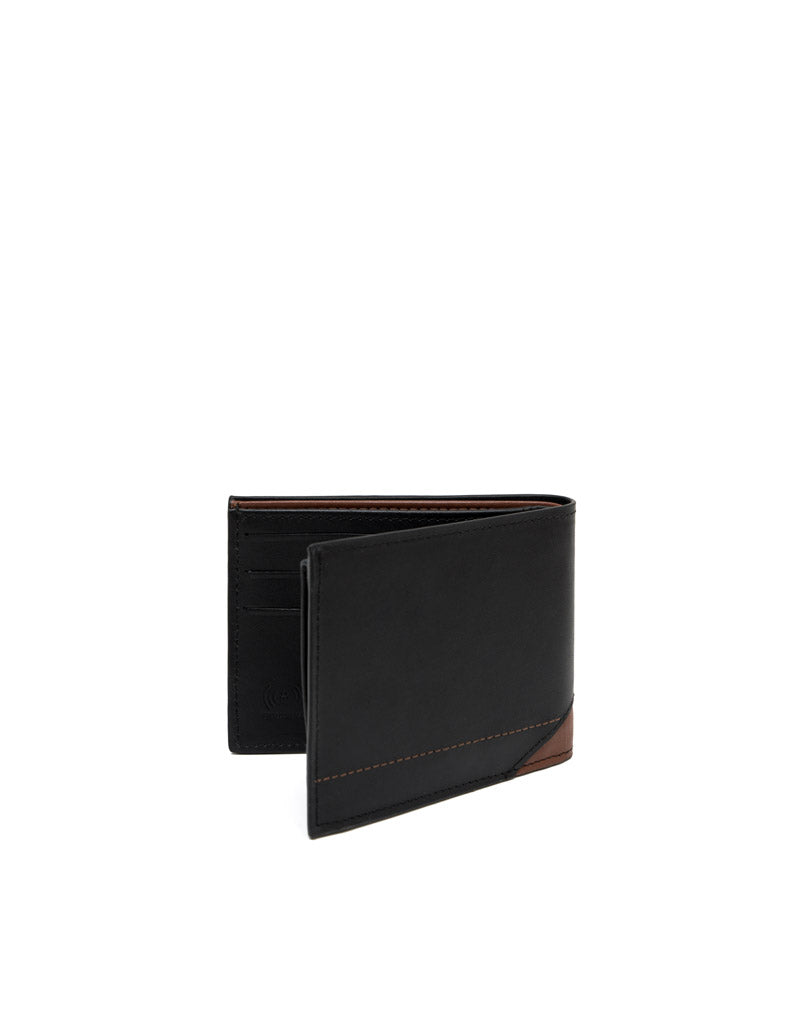 Billetera en cuero para hombre color negro