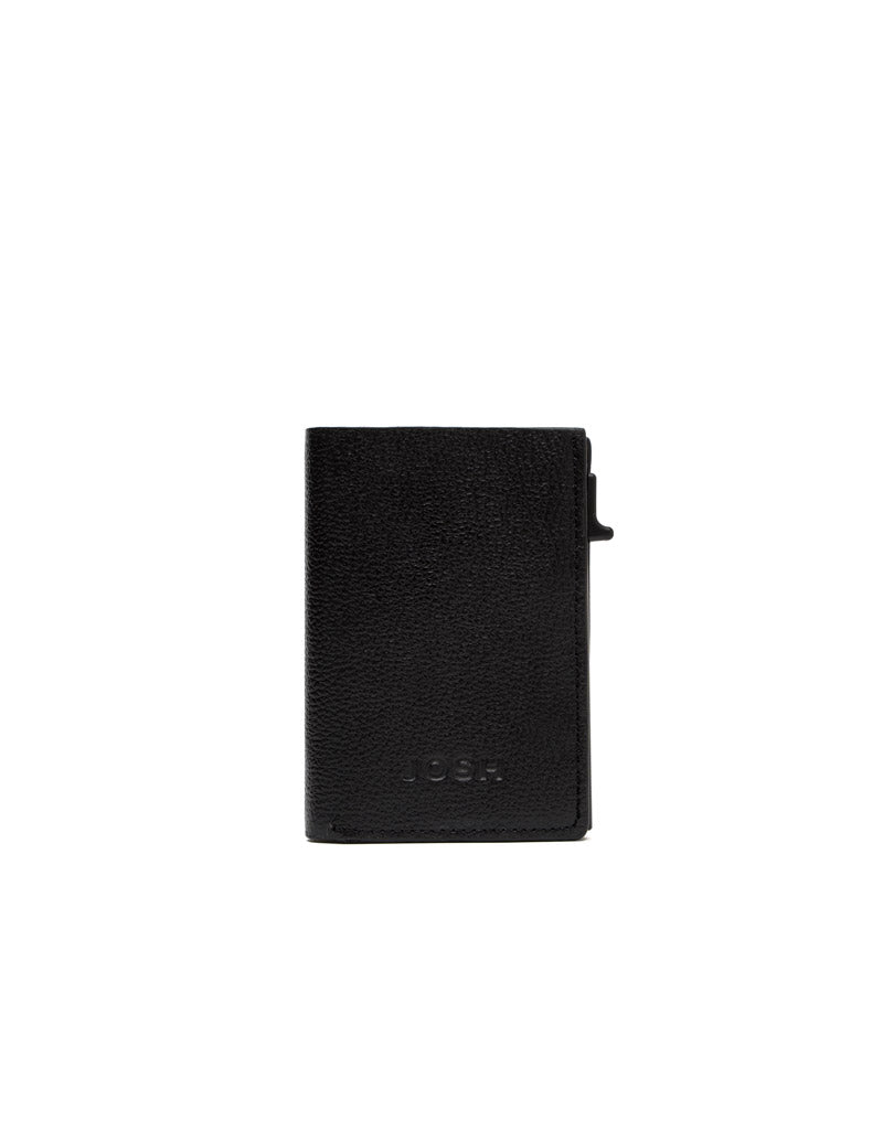 Billetera en cuero suave para hombre color negro