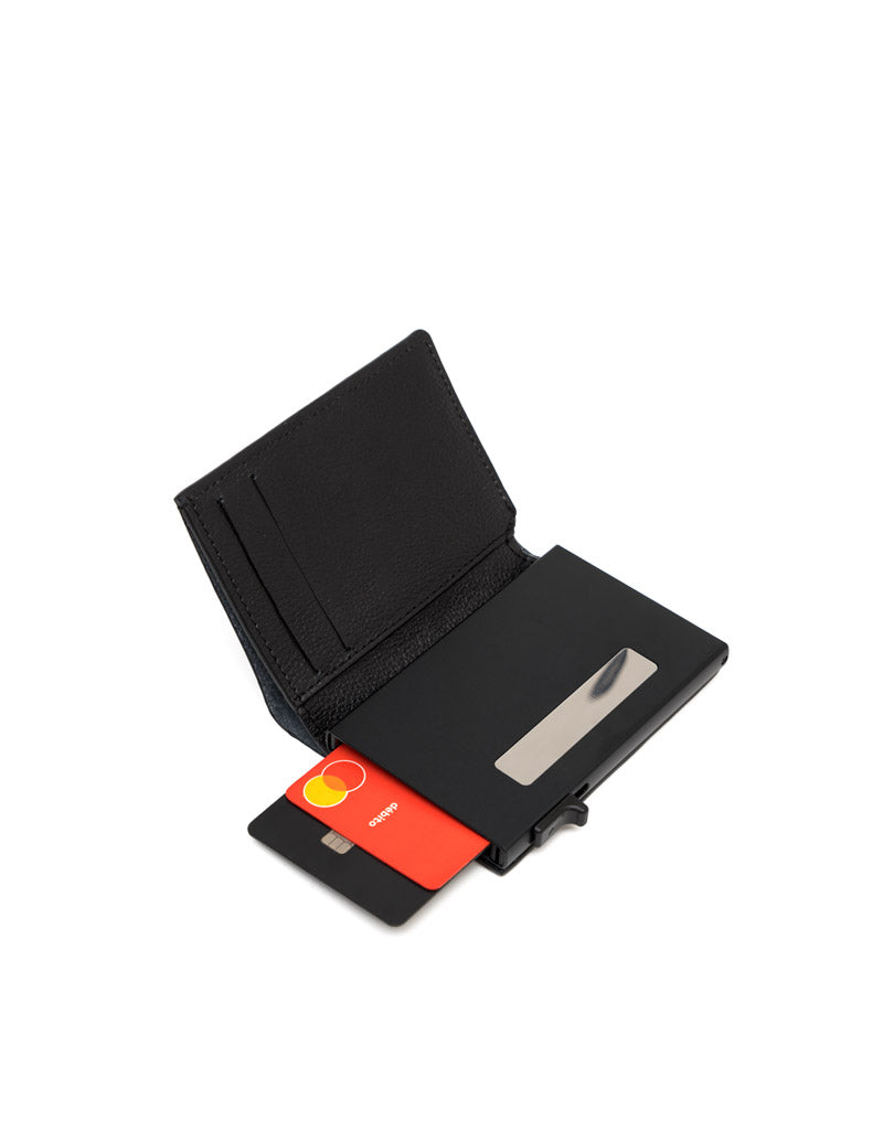 Billetera en cuero suave para hombre color negro