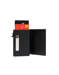 Billetera en cuero suave para hombre color negro