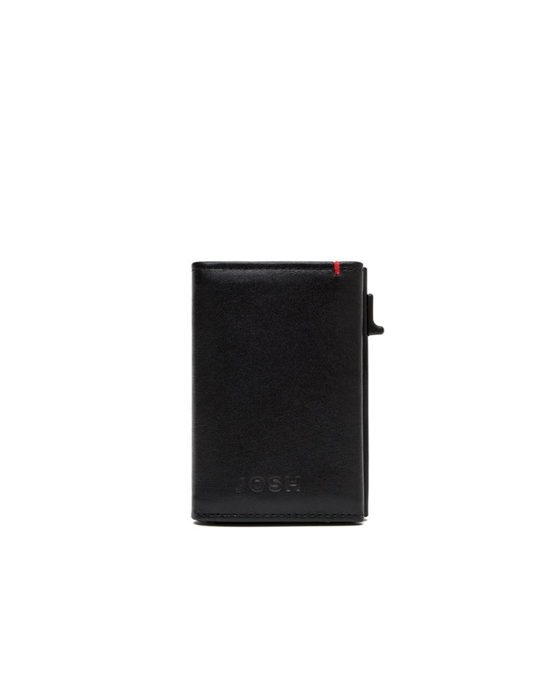 Billetera tríptica en cuero suave para hombre color negro