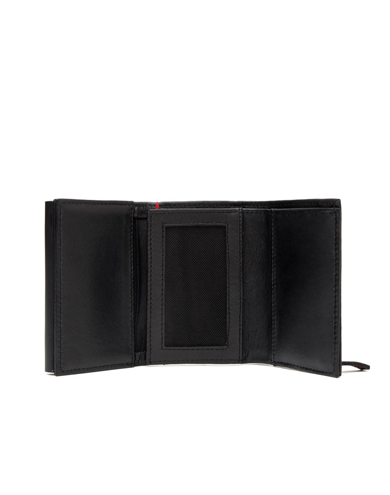 Billetera tríptica en cuero suave para hombre color negro