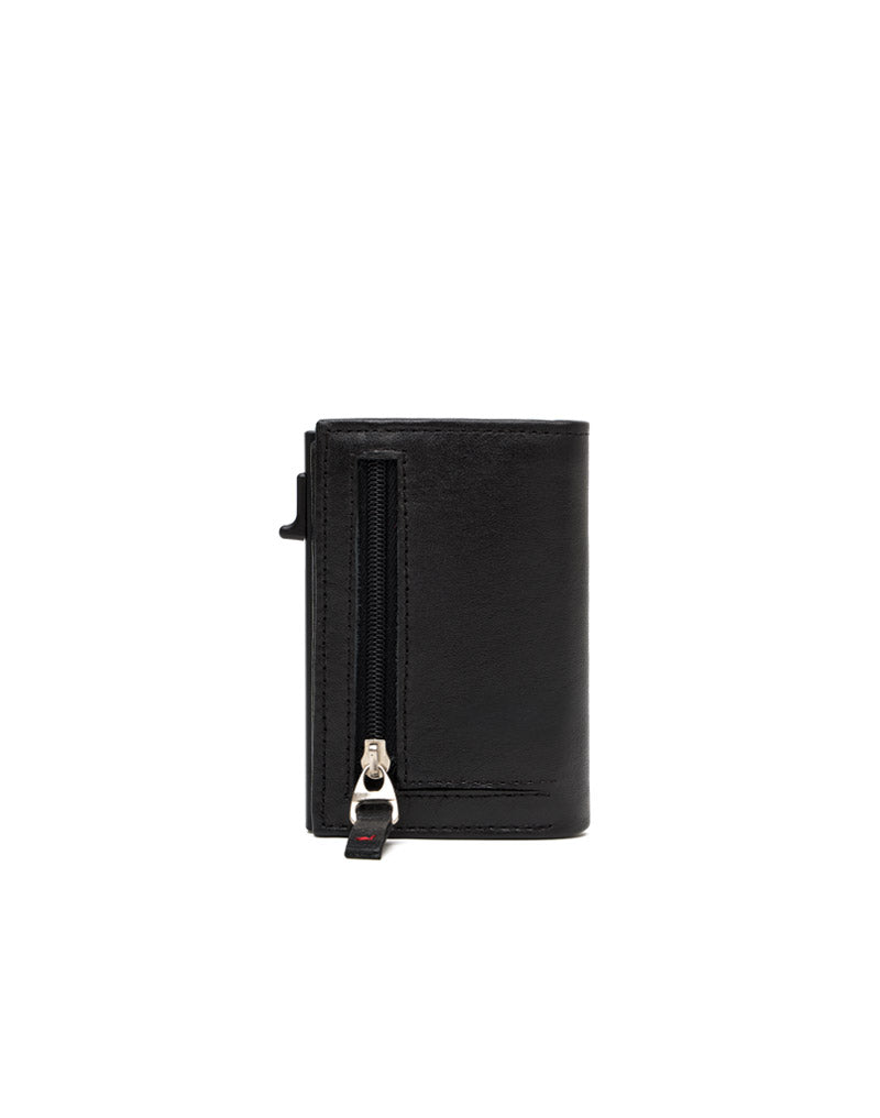 Billetera tríptica en cuero suave para hombre color negro