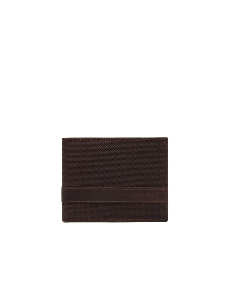 Billetera para Hombre en Cuero color Café con Protección RFID Marca Josh - Ref. THJ109