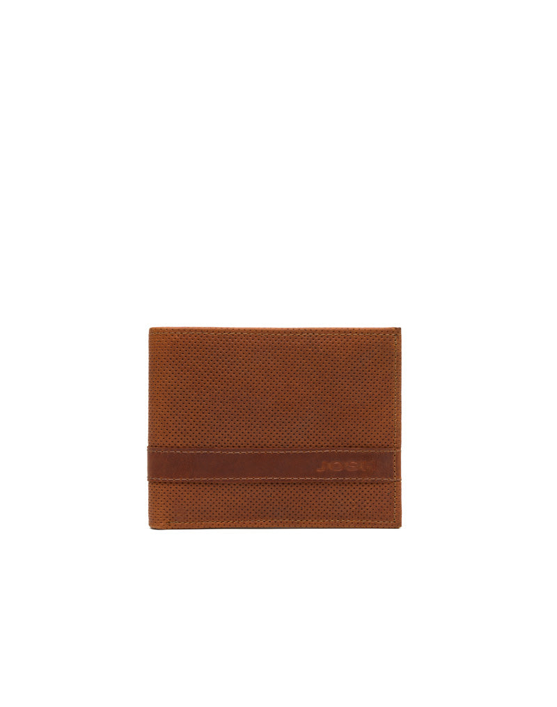 Billetera para Hombre en Cuero color Miel con Protección RFID Marca Josh - Ref. THJ109