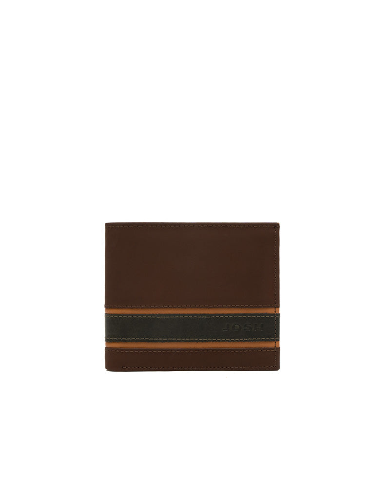 Billetera para Hombre en Cuero color Café con Protección RFID Marca Josh - Ref. THJ111