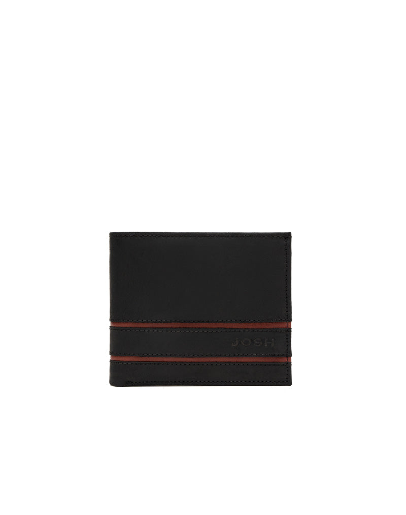 Billetera para Hombre en Cuero color Negro con Protección RFID Marca Josh - Ref. THJ111