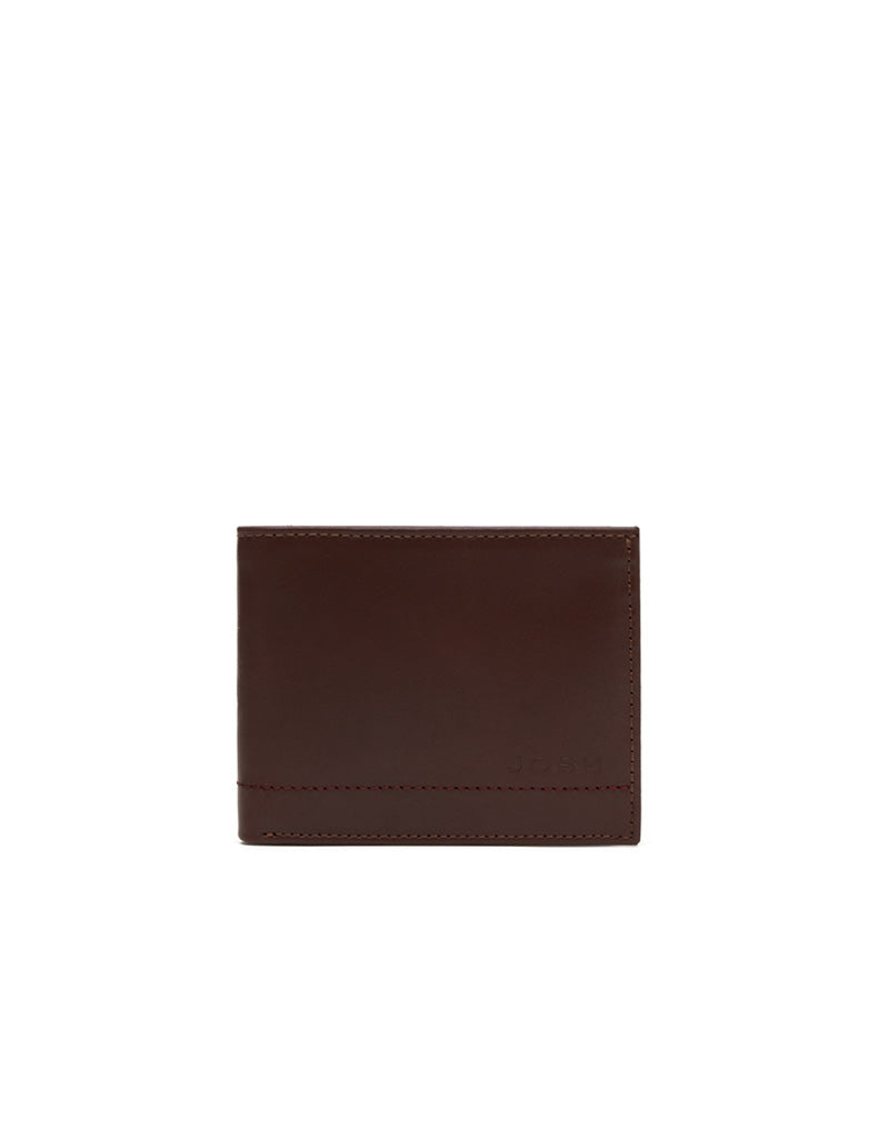 Billetera para Hombre en Cuero color Cognac con Doble Compartimento para Billetes Marca Josh - REF THJ108