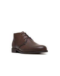 Bota casual para hombre en cuero color cognac